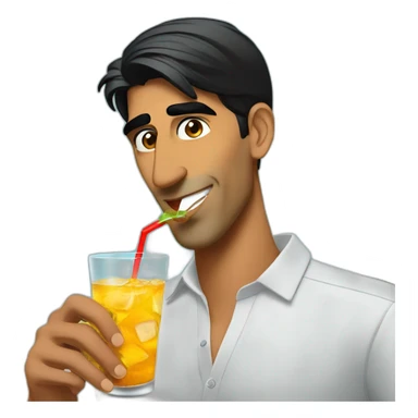 Rishi sunak sipping a cocktail sticker