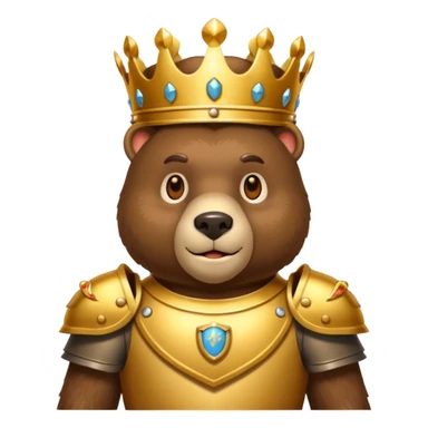 Un ours humanoïde avec une couronne et une armure sticker