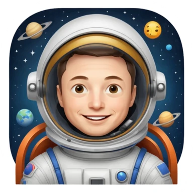 Elon Musk in the space Laughing sticker