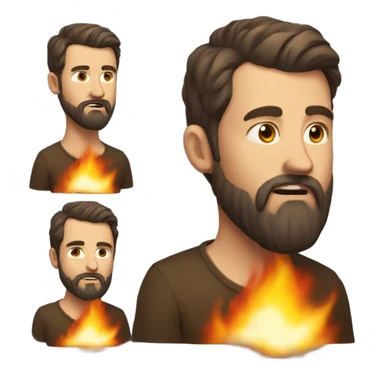 realistic portrait of bearded male breathing fire sticker