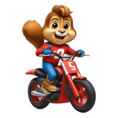 Alvin et les Chipmunks sur une moto cross sticker
