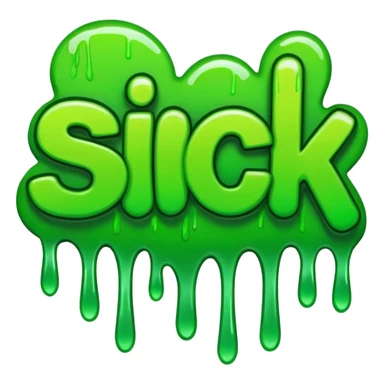 the word SICK in green graffiti font sticker