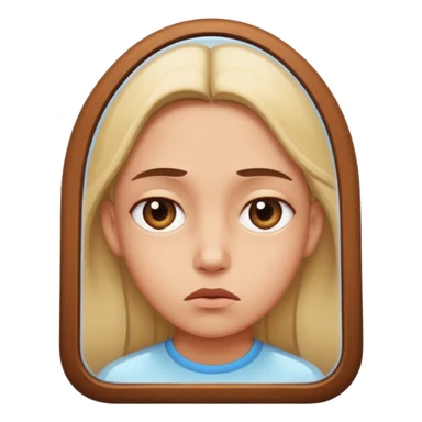 inseguridad corporal: una silueta humana mirando su reflejo con una expresión de duda o tristeza sticker