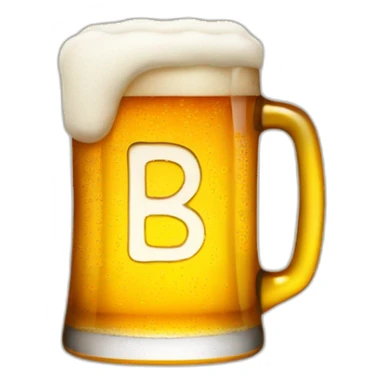 A beer in shape of letter B sticker