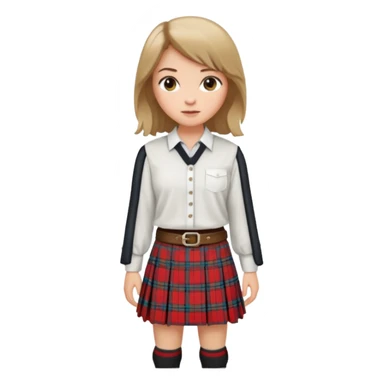 female with scottish attire and dark blonde hair sticker
