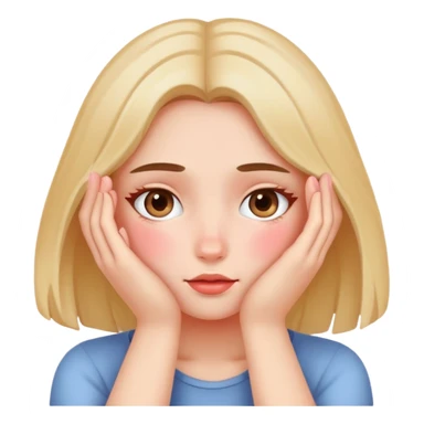 Blushing hiding face sticker