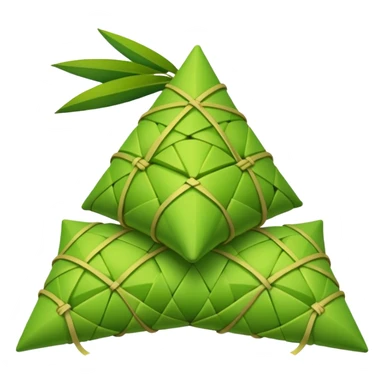 Ketupat rice green Triangle sticker