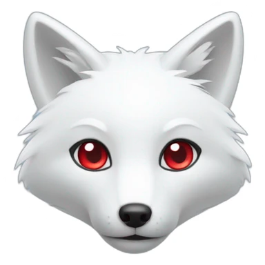 White fox has several tails with a red tip on each tail and light blue eyes. sticker