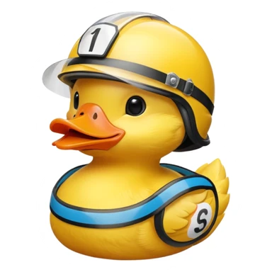 duck with race helmet  sticker