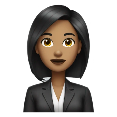 Boss girl, light skin, black hair  sticker