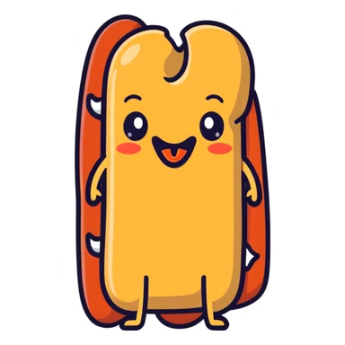 Hotdog sticking out tongue sticker