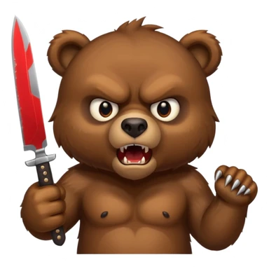 Angry bear with knife sticker