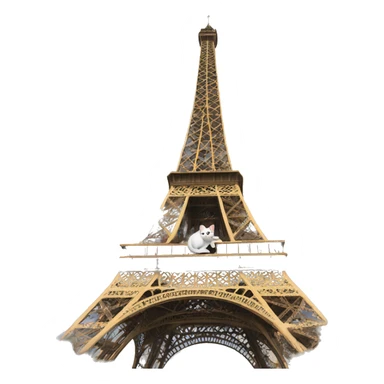 Cat on Eiffel Tower sticker