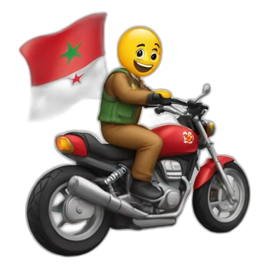 quelqu'un sur une moto avec le drapeau du Maroc derrière sticker