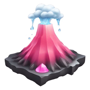 volcano but instead of lava coming out it is pink liquid with ice cubes sticker