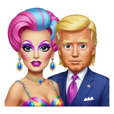Donald Trump and Joe Biden as drag queens sticker