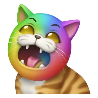Cat puking rainbow  sticker