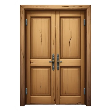 a wooden door that is wide open. The door frame is simple and matches the wood tone of the door. sticker
