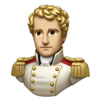 Laurel wreath short hair serious napoleon bonaparte golden statue sticker