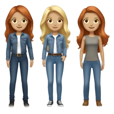 4 girls wearing jeans (2 blondes, 1 brunette & 1 redhead) sticker