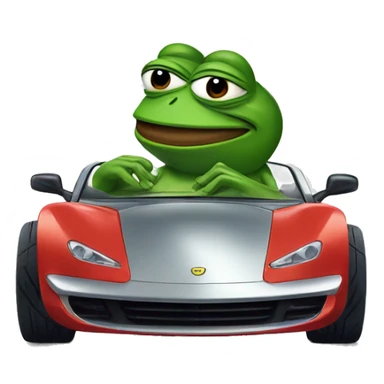 pepe the frog in a sports car sticker