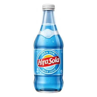 A soda called hraj and soda juice color black and the paper saying hraj is blue a bottle sticker
