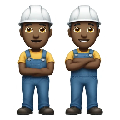 blue collar workers photorealistic serious sticker
