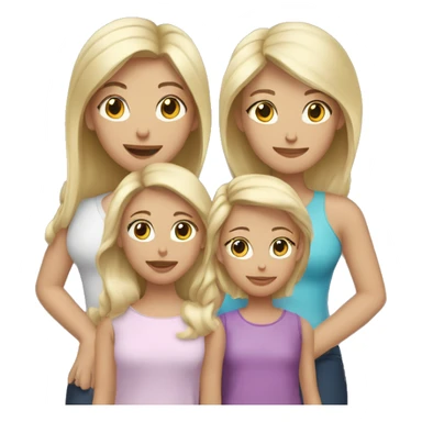 Mom with dark blond hair with a daughter with dark blonde hair and a younger daughter with light blonde hair sticker