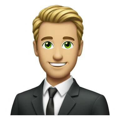 Happy green eyed handsome man in suit  sticker
