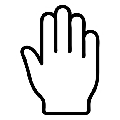 stylized hand silhouette, minimal, black outline sticker