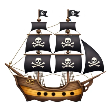 random colors pirate ships sticker