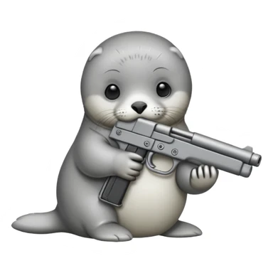 Baby seal with a gun sticker