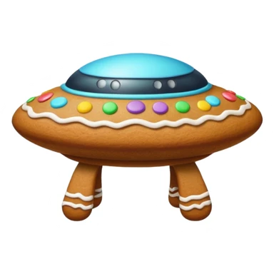 gingerbread in a shape of ufo sticker