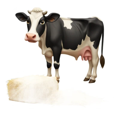 Cow eating hay  sticker