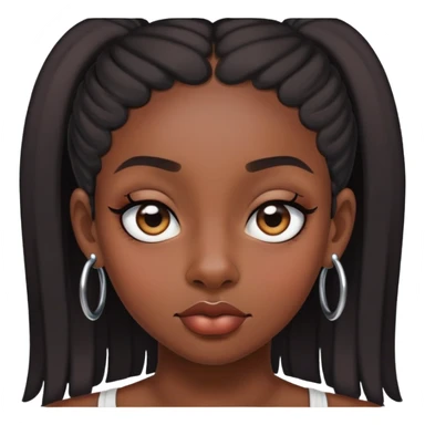 black girl with a septum rolling her eyes  sticker