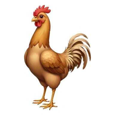skinny light brown chicken full body no comb sticker
