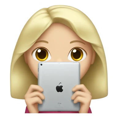Apple ipad in girls hands (blond green eyes)  sticker