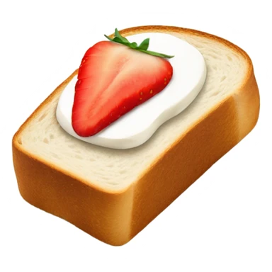 Toast from a loaf of bread with cream cheese and sliced strawberries sticker