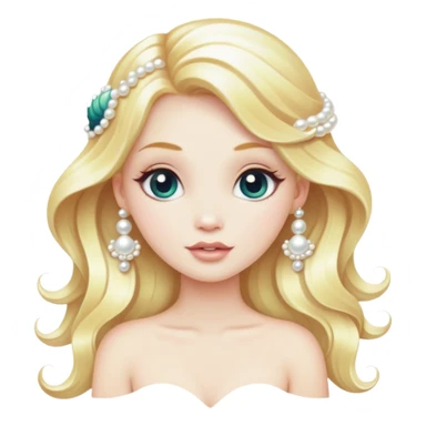 A mermaid with blonde hair and pearl accessories. 🧜‍♀️✨ sticker