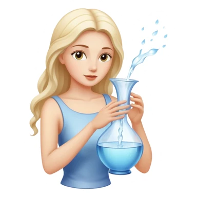 The zodiac symbol Aquarius. A mystical beautiful woman pouring out an elegant vase of water. sticker