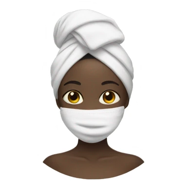 black girl doing a face mask peaceful with a towel wrapped around her head  sticker