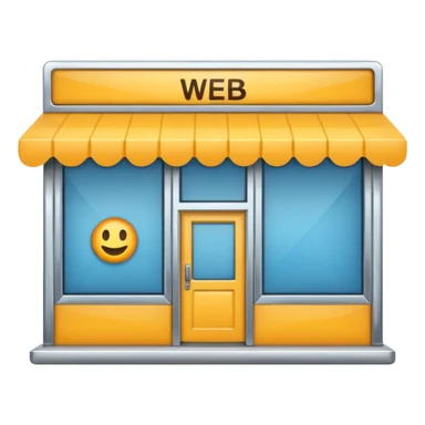 Emoji for an e-commerce marketplace: a web storefront, digital shop, or online shopping symbol. sticker