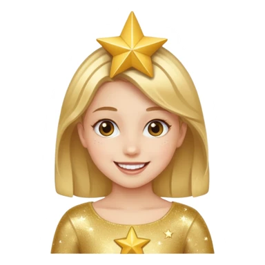 human girl dressed as a star costume sticker