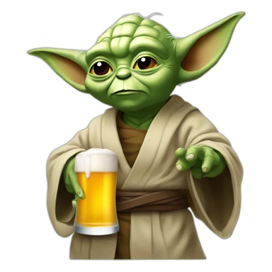 Yoda qui boire une bière sticker