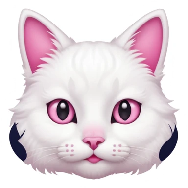 white cat with pink nose and ears sticker