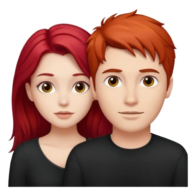 Red haired girl with white guy dark romance sticker