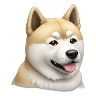 white japanese akita dog sticker