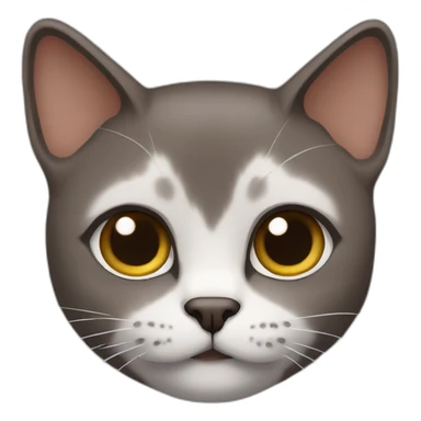 dark brown male orienal shorthair cat head sticker