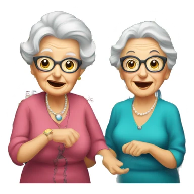 Two old ladies gambling at a slot machine  sticker
