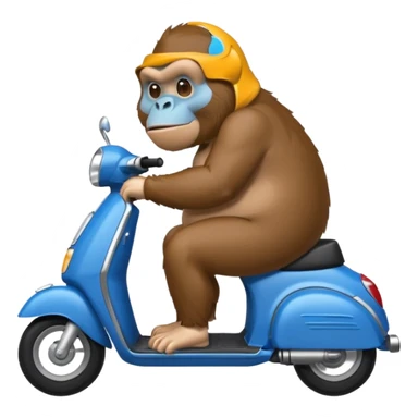 chubby cartoon ape on a store scooter sticker